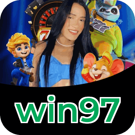 Plataforma win97 mostrando interface moderna, jogos certificados e recursos de segurança licenciados